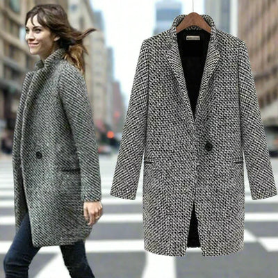 Monika | Lange Jacke aus weichem Stoff