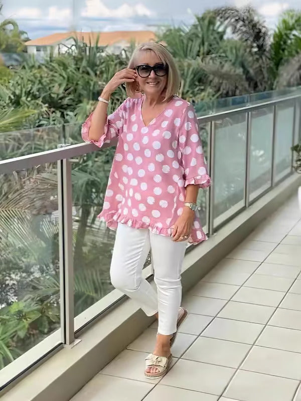 Melanie | Elegante Bluse mit V-Ausschnitt